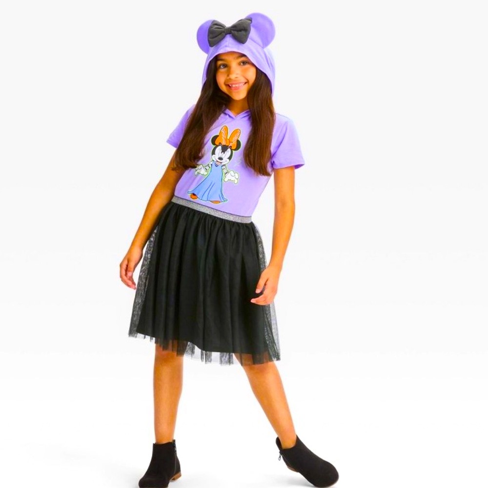Minnie Mouse Purple Dress Mouse Ears Hoodie Halloween